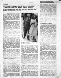 "Suelo sentir que soy tierra"