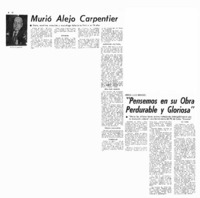 Murió Alejo Carpentier.