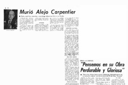 Murió Alejo Carpentier.