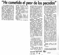 "He cometido el peor de los pecados"