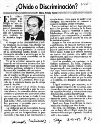 ¿Olvido o discriminación"