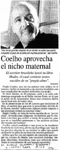 Coehlo aprovecha al nicho maternal