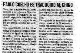 Paulo Coehlo es traducido al chino