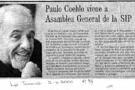 Paulo Coehlo viene a asamble general de la SIP