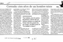 Cernuda, cien años de un hombre triste