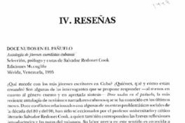 Doce nudos en el pañuelo, antología de jóvenes cuentistas cubanos