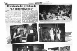 Rescatando las tertulias de "La Hormiguita".