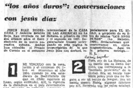 Los años duros", conversaciones con Jesús Díaz