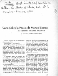 Carta sobre la poesía de Manuel Scorza