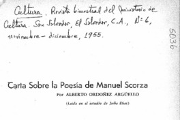 Carta sobre la poesía de Manuel Scorza