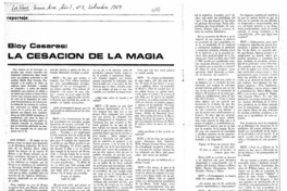 La cesación de la magia.