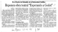 Reponen obra teatral "Esperando a Godot".