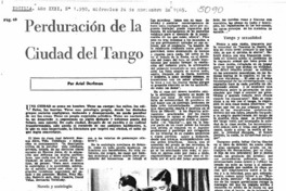 Perduración de la Ciudad del Tango