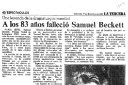 A los 83 años falleció Samuel Beckett.