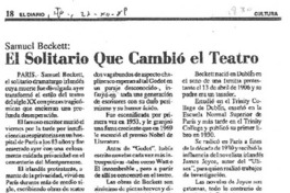 El solitario que cambió el teatro.