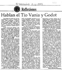 Hablan el tío Vania y Godot