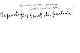 Reportaje al final de partida