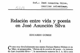 Relación entre la vida y la poesía en José Asunción Silva