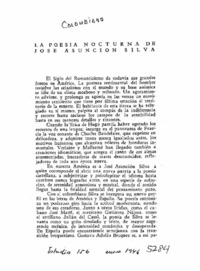 La poesía nocturna de José Asunción Silva