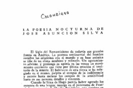 La poesía nocturna de José Asunción Silva