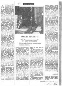 Al filo de las hojas. La nueva trilogía de Samuel Beckett