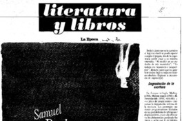 Samuel Beckett: la obligación de expresar(se)