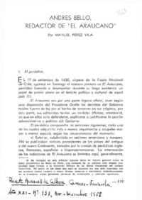 Andrés Bello, redactor de "El Araucanos"