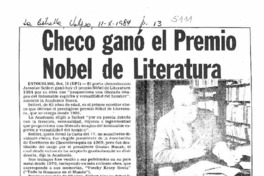 Checo ganó el Premio Nobel de Literatura.