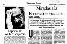 Miradas a la Escuela de Francfort
