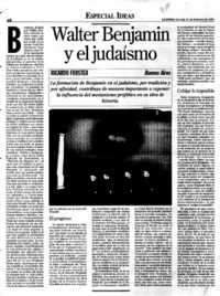 Walter Benjamin y el judaísmo