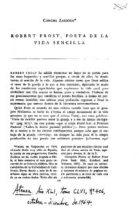 Robert Frost, poeta de la vida sencilla