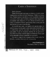 Carta a Saramago