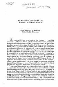 La imagen de oriente en las novelas de Severo Sarduy