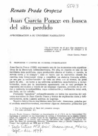 Juan García Ponce: en busca del sitio perdido