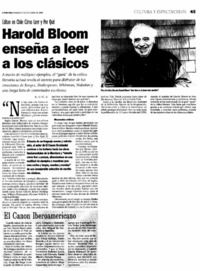 Harold Bloom enseña a leer a los clásicos