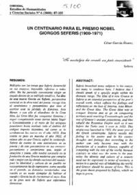 Un centenario para el Premio Nobel Giorgos Seferis (1900-1971)