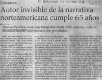 Autor invisible de la narrativa norteamericana cumple 65 años.
