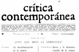 Sartre y la desmilitarización de la cultura.