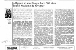 Alguien se acordó que hace 300 años murió Madame de Sevigné?