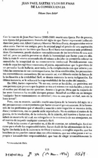 Jean Paul Sartre y los dilemas de la consecuencia