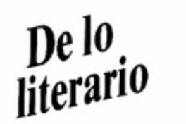 De lo literario
