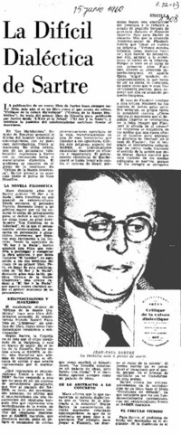 La difícil dialéctica de Sartre.