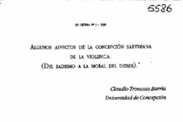 Algunos aspectos de la concepción sartreana de la violencia