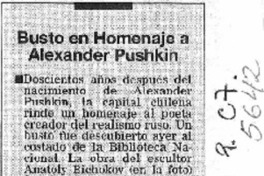Busto en homenaje a Alexander Pushkin.