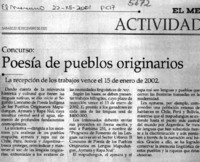 Concurso: Poesía de pueblo originarios.