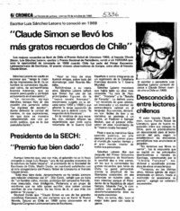 Claude Simon se llevó los más gratos recuerdos de Chile".