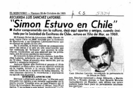 Simon estuvo en Chile".