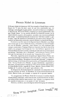 Premio Nobel de Literatura.