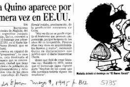 Tira Quino aparece por primera vez en EE.UU.