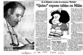 Quino" expone tablas en Milán.